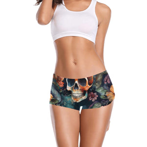 Look Fierce And Feel Fab In Our Skull Floral Women's Boyshort PantiesLook Fierce And Feel Fab In Our Skull Floral Women's Boyshort Panties