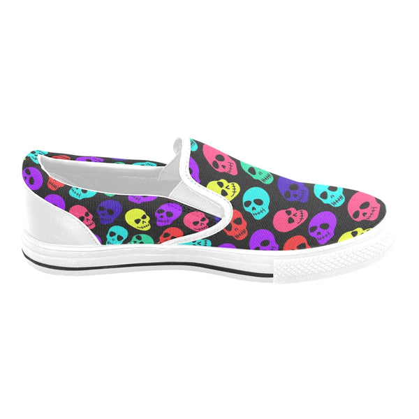 Colorful Skull Slip-on Canvas Kid's Shoes