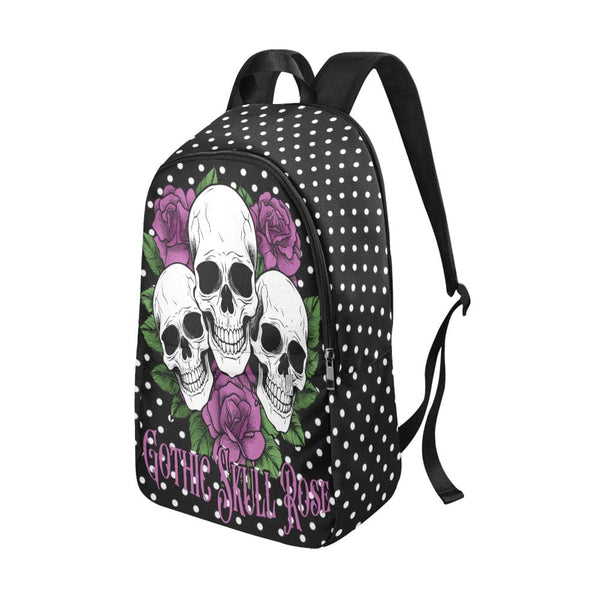 Gothic Skull Purple Rose Fabric Backpack