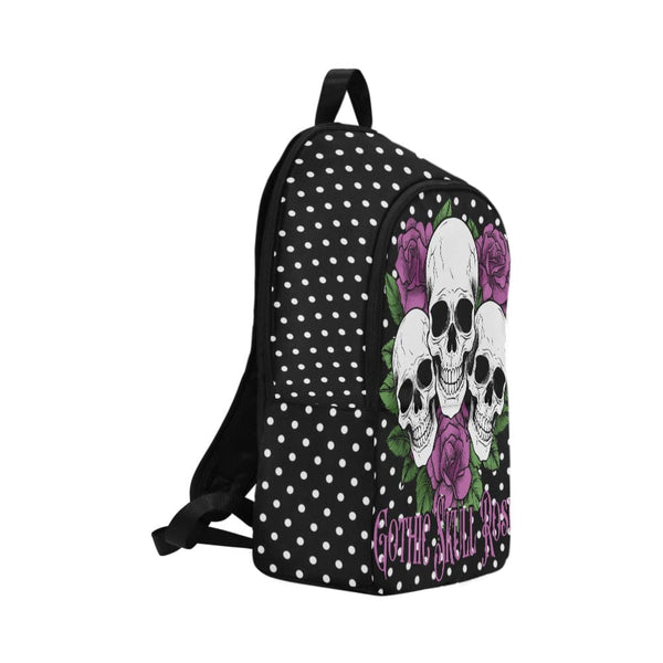 Gothic Skull Purple Rose Fabric Backpack
