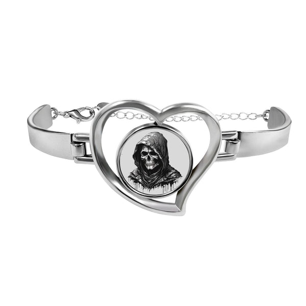 Grim Reaper Heart Shaped Round Bracelet