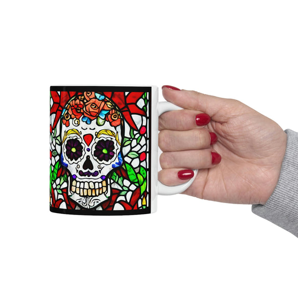 Skull Floral Colorful Ceramic Mug 11oz