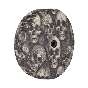 Gothic Gray Skulls Pattern Spare Tire Cover Spare With Backup Camera Hole