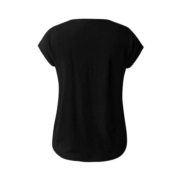 Women's Skull Having Coffee Short Sleeve V-Neck T-Shirt