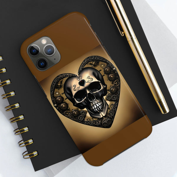 Brown Skull Heart Tough Phone Cases For Iphone Series