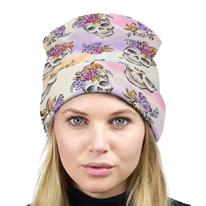 Keep Your Noggin Warm & Stylish With This Unique Pastel Skulls Knitted Hat