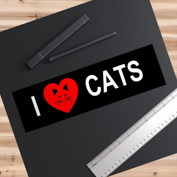 I Heart Cats - Original Skull Bumper Stickers