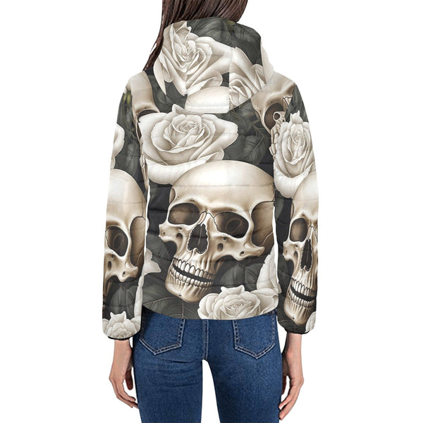 Skulls And Roses Women's Padded Hooded Jacket