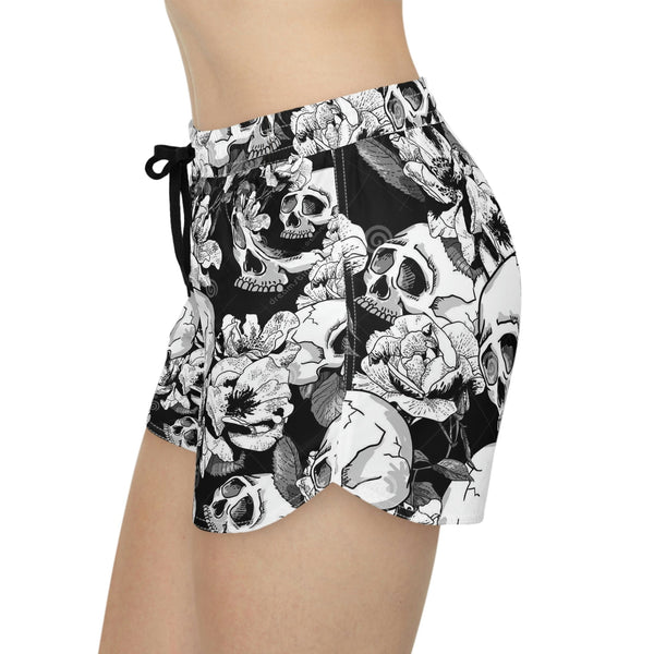 Women's Beach Shorts Skull Floral Print Quick Dry