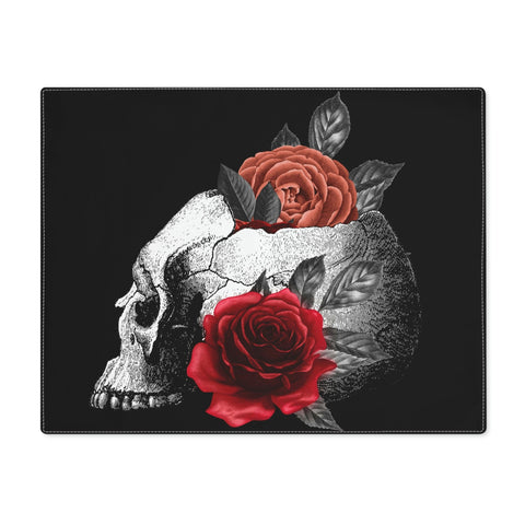 Skull Floral Red Roses Placemat, 1pc