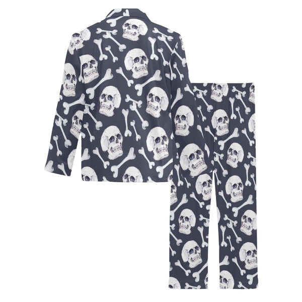 Skull & Bones Men's V-Neck Long Pajama Set