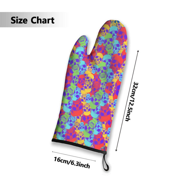 Colorful Skulls Insulated Oven Glove