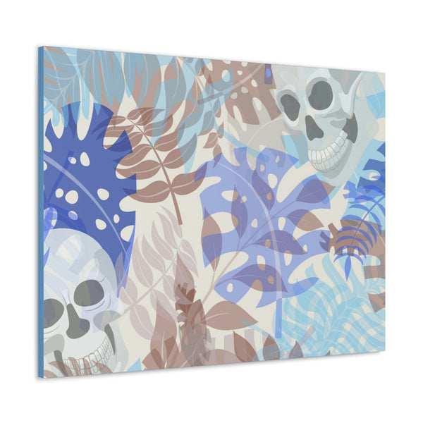 Blue Skull Floral Canvas Gallery Wraps 42 Sizes