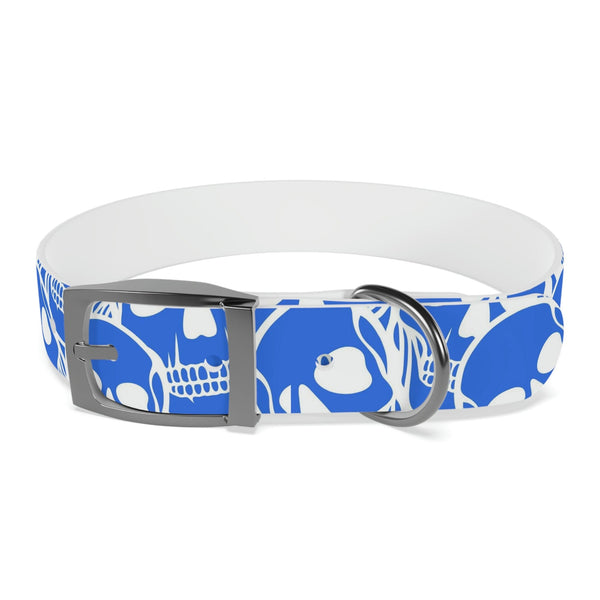 Blue Skull Dog Collar Four Color Buckles