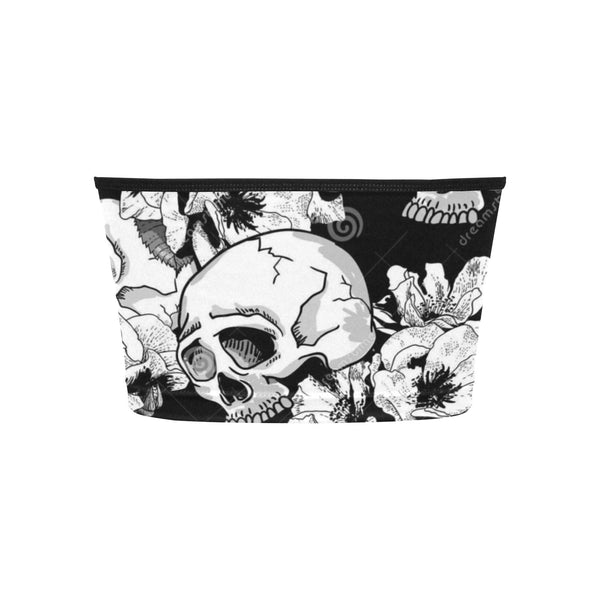 Women's Skull Floral Print Tie Bandeau Top