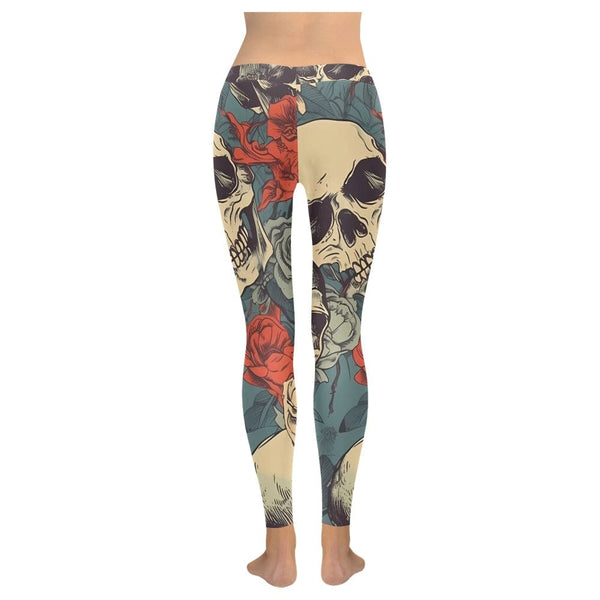These Women's Skull Pattern Low Rise Leggings Will Have You Looking Stylish & Feeling Comfortable