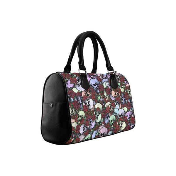 Skulls & Red Roses Barrel Type Handbag