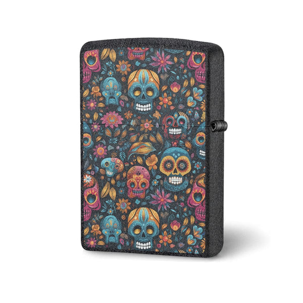 Colorful Skulls & Flowers Lighter Case