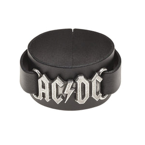 AC/DC 1977 Let There Be Rock Cover Logo Leather Bracelet