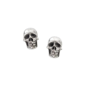 A Pair Of Medium Size Skull Pewter Stud Earrings Earrings