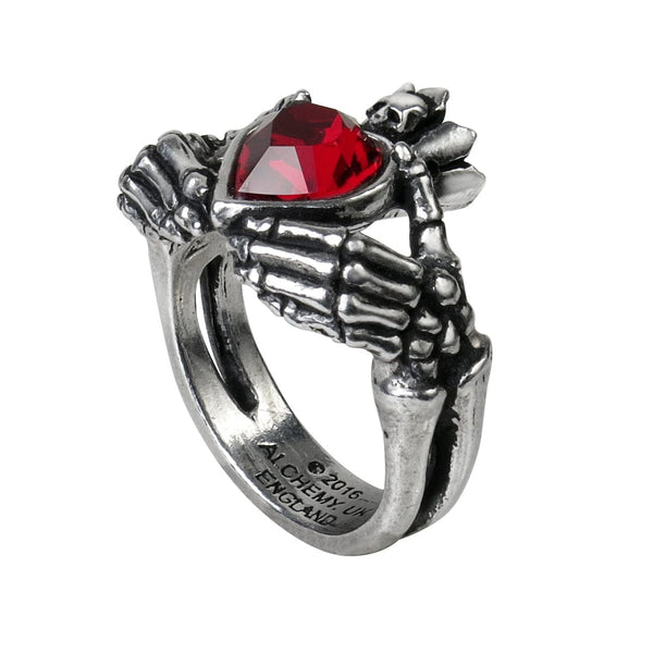 Skull Red Heart Ring - Skull Clothing and Accessories Skull only Merchandise