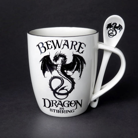 Beware The Dragon is Stirring Cup and Spoon