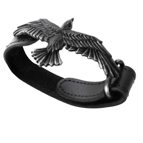 Black Raven Wings Outstreched Wriststrap