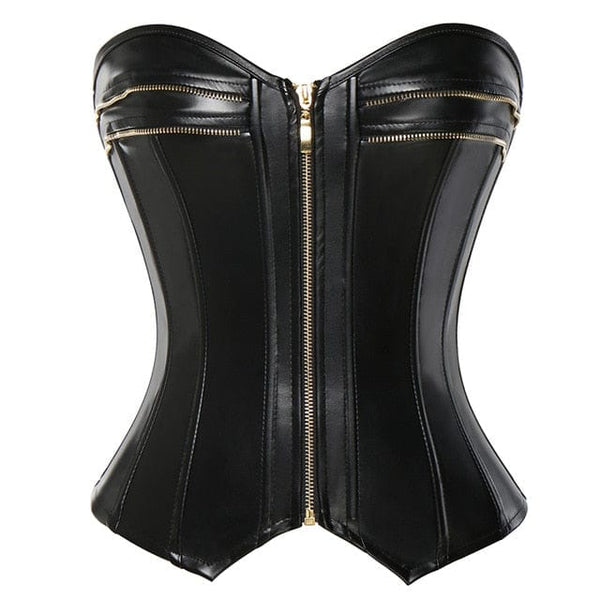 Womens's Lace Up Boned Overbust Steampunk Corset