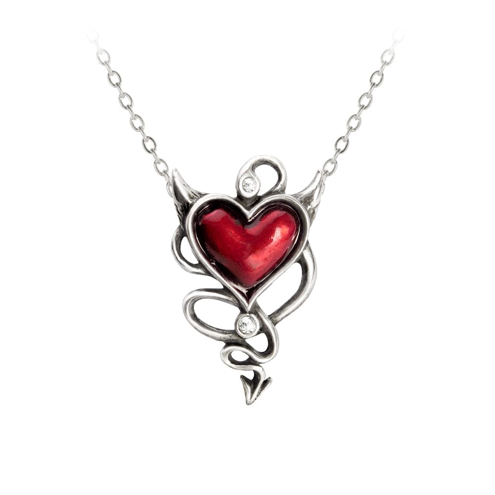 Devil Heart Clear Crystal Pendant Necklace
