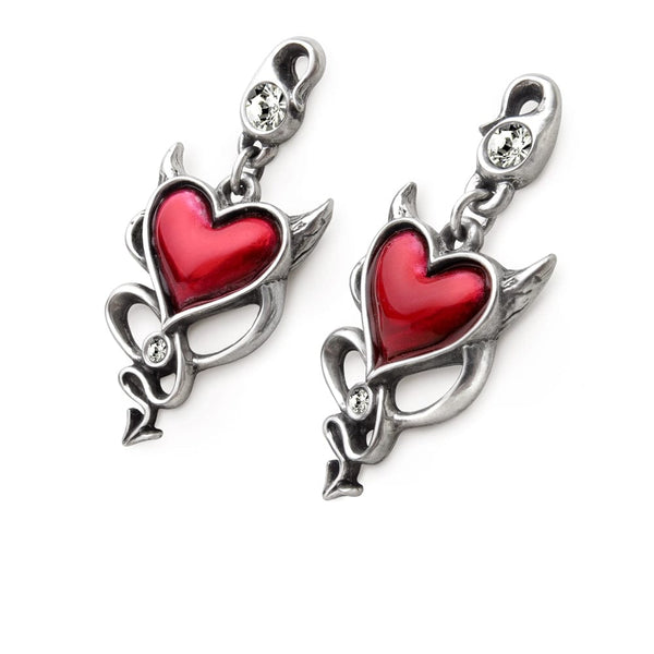 Devil Heart Clear Crystal Set of Earrings