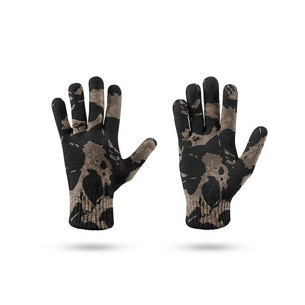Skull KnittedWomen's Warm 3d Print Touch Screen Gloves