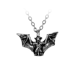 Gothic Classic Vampire Bat In Flight Pendant
