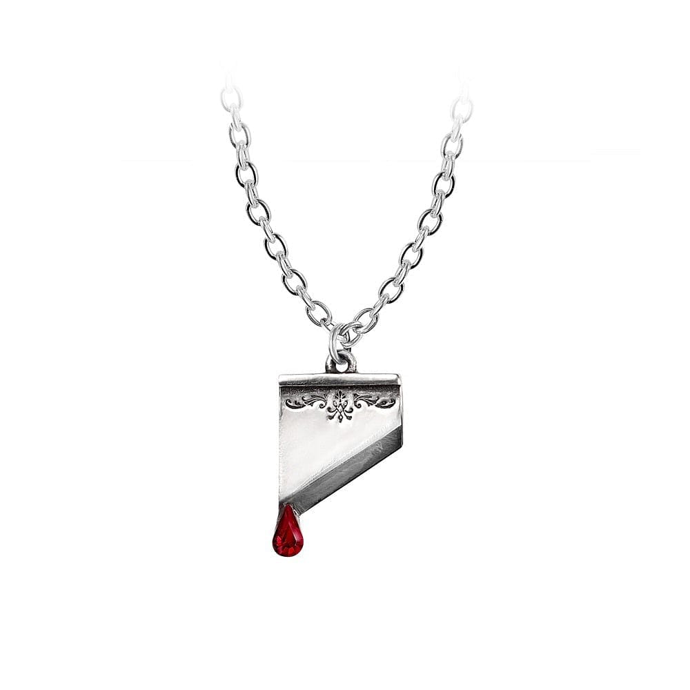 Guillotine Blade Bearing The Last Traces of Blood Pendant Necklace