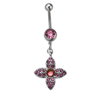 1Piece 4 Color Flower Crystals Belly Piercing