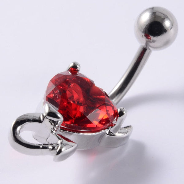 1Pc Navel Piercing Heart Love Surgical Steel Body Jewelry