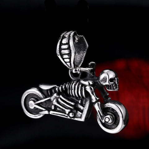Skull Motorcycles Stainless Steel Pendant