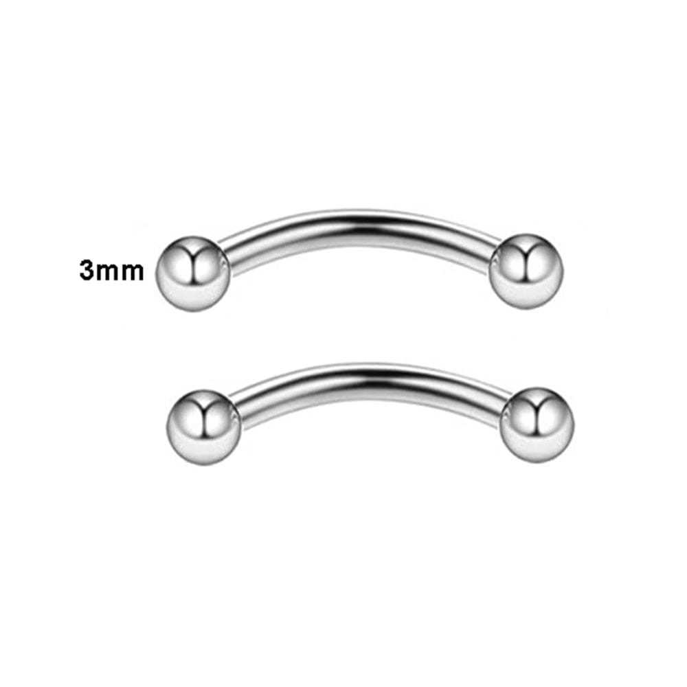 2PCS Stainless Steel Helix Goth Eyebrow Piercing