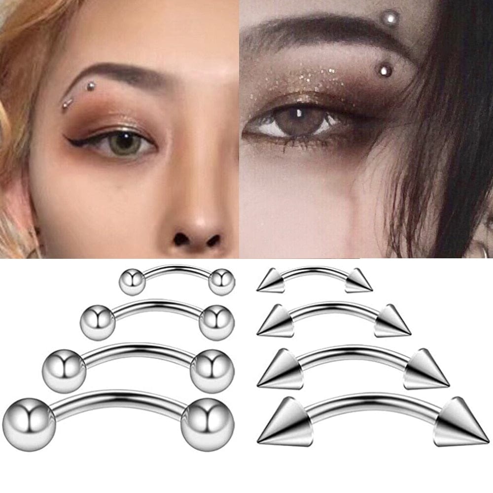 2PCS Stainless Steel Helix Goth Eyebrow Piercing – Everything Skull  Clothing Merchandise and Accessories