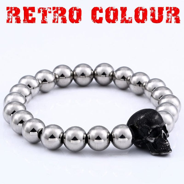 Stainless Steel Skull Ball Bracelet