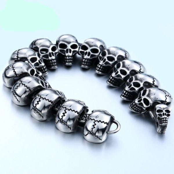 Stainless Steel Punk Skulls Bracelet