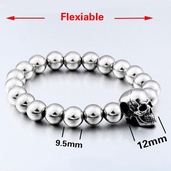 Stainless Steel Skull Ball Bracelet
