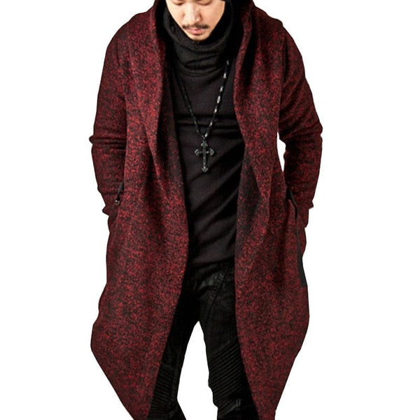 Men's Steampunk Gothic Hooded Red or Black Jacket
