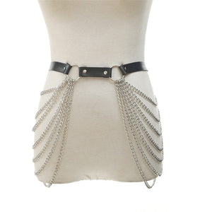 Woman's Chain Top or Chain Leather Belt Goth Accessories