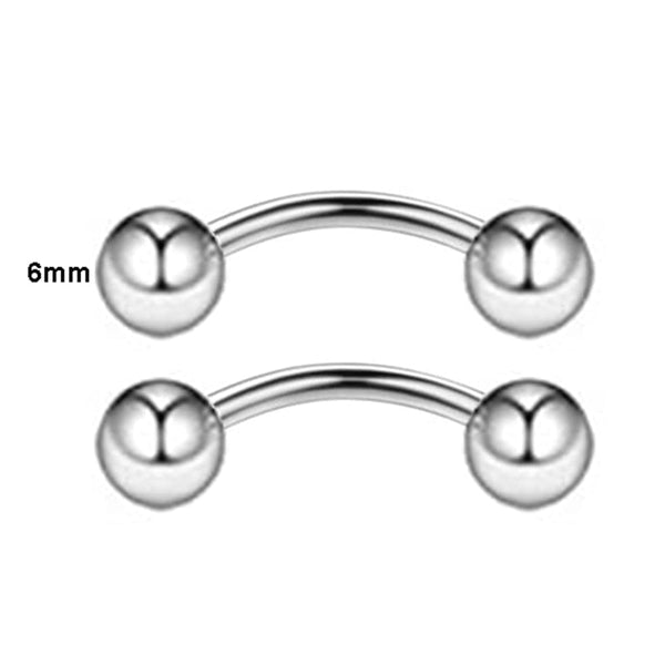 2PCS Stainless Steel Helix Goth Eyebrow Piercing