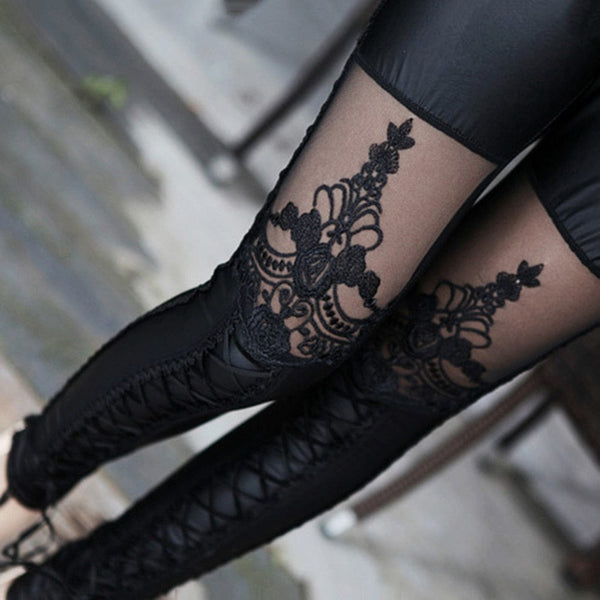 Women's Gothic Punk Lace Leggings