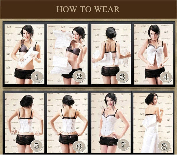 Women's Vintage Removable Straps Bowknot Padded Cup Corset