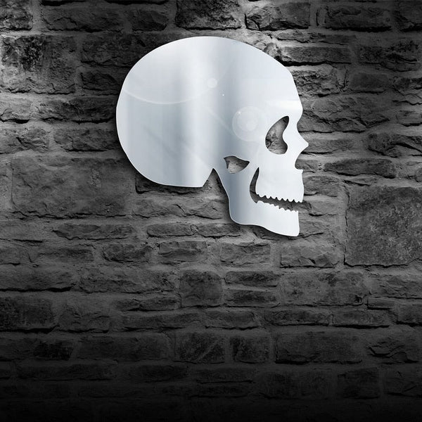 Skull Head Decorative Acrylic Mirror With LED Lighting