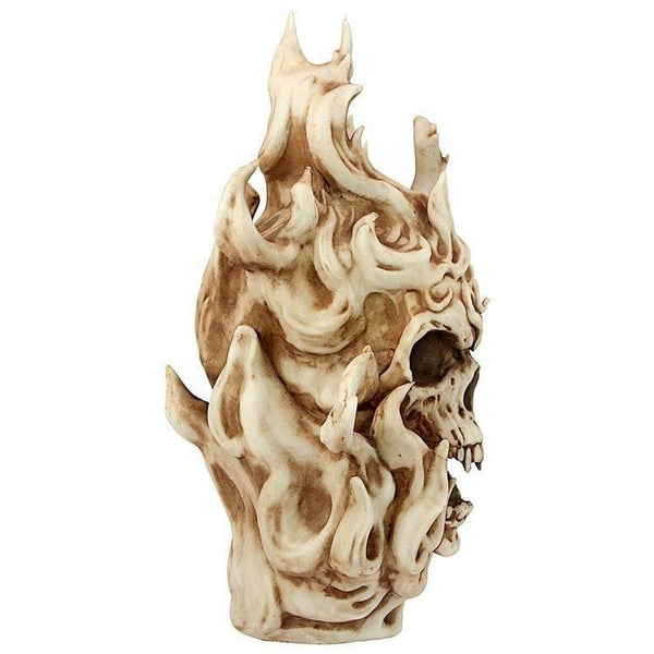 Hell's Skull Licking Flames Statue