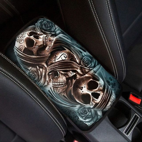 Skull Design Easy Clean Car Center Console Cover 4 Patterns