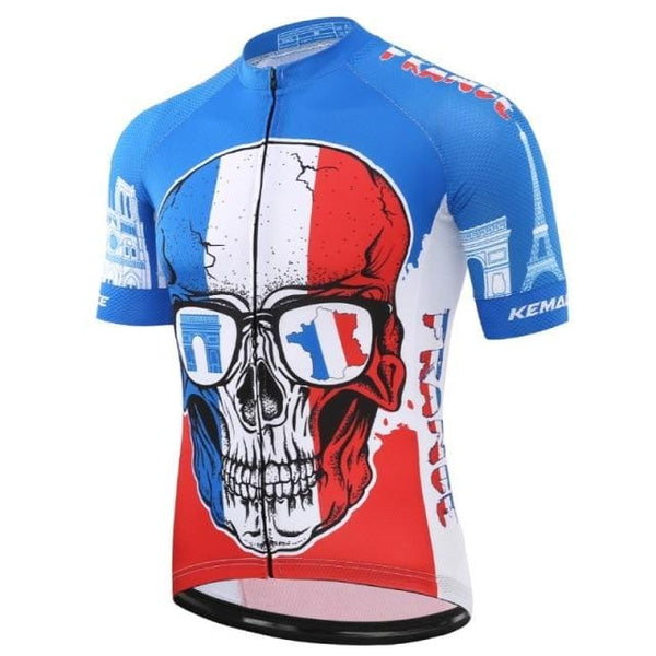 Skull Short Sleeve Compression Cycling Jersey